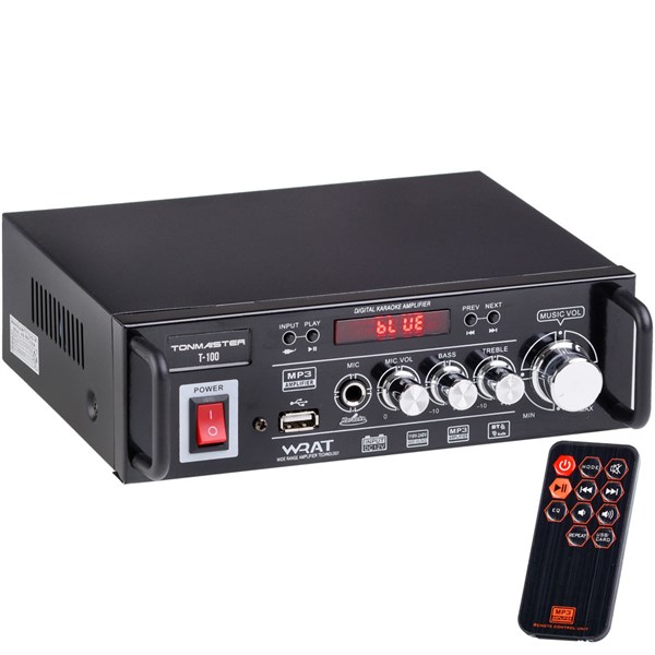T-100 TONMAİSTER 12-220V AUX USB 30W Stereo Amfi T-100 Amfi Çeşitleri