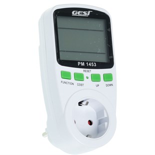 PM-1453 GESİ 16A Dıgıtal Göstergeli Watmetre Priz Tipi PM-1453 Multimetre Çeşitleri